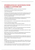 3P DERMATOLOGY QUESTIONS WITH CORRECT ANSWERS 2025