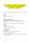  UNE CHEM1010 Midterm Exam Questions And Answers With Correct Solutions Graded A&plus; Latest 2025