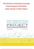 TEST BANK For Information Technology Project Management 9th Edition  Kathy Schwalbe&comma; Verified Chapters  9781337101356