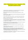 UNE CHEM Midterm Exam Questions With Complete Solutions 2025