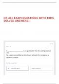 NR 416 EXAM QUESTIONS WITH 100&percnt; SOLVED ANSWERS&excl;&excl;