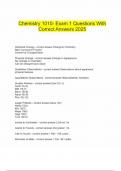  Chemistry 1010- Exam 1 Questions With Correct Answers 2025