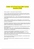  CHEM 1010 Final Exam With Correct Solutions 2025