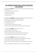 FSU HAMMOCK MACRO FINAL UPDATED QUESTIONS AND ANSWERS