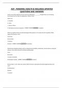 ACP - PERSONAL HEALTH & WELLNESS UPDATED QUESTIONS AND ANSWERS