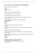 NSC 170 QUIZ 1 QUESTIONS AND ANSWERS