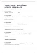 TFMO - DIREITO TRIBUT&Aacute;RIO - IMPOSTO DE RENDA &lpar;IR&rpar; Certification Review Exam Questions And Answers Verified Solutions&period;