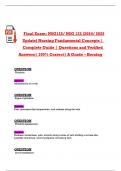 NSG 122 Nursing Fundamental Concepts &lpar;HU&rpar; Final Exam Review 2025 &lpar;Qns & Ans