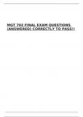 MGT 702 FINAL EXAM QUESTIONS &lpar;ANSWERED&rpar; CORRECTLY TO PASS&excl;&excl;