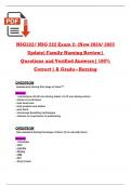 NSG222&sol; NSG 222 Exam 2&colon; &lpar;New 2024&sol; 2025 Update&rpar; Family Nursing Review&vert; Questions and Verified Answers&vert; 100&percnt; Correct &vert; A Grade&ndash; Herzing
