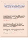 RELIAS RN BASIC MATH ABILITY EXAM NEWEST  2025 ACTUAL EXAM COMPLETE 70 QUESTIONS AND  CORRECT DETAILED ANSWERS&sol;RELIAS RN BASIC  MATH ABILITY PRACTICE EXAM COMPLETE  QUESTIONS AND ANSWERS