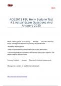 ACG2071 FSU Holly Sudano Test -1 Actual Exam Questions And Answers 2025