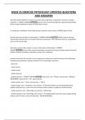 WEEK 25 EXERCISE PHYSIOLOGY UPDATED QUESTIONS AND ANSWERS