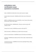 ambulatory care certification exam questions & answers