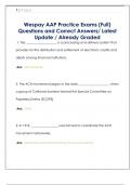 Wespay AAP Practice Exams &lpar;Full&rpar;  Questions and Correct Answers&sol; Latest  Update &sol; Already Graded 