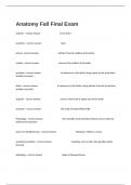 Anatomy Fall Final Exam Questions And Correct Verified Answers Guaranteed Success&period;