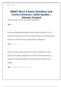 MRMC Block II Exam Questions and  Correct Answers&sol; Latest Update &sol;  Already Graded 