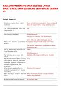 BACA COMPREHENSIVE EXAM 2025&sol;2026 LATEST  UPDATE&vert; REAL EXAM QUESTIONS&vert; VERIFIED AND GRADED  A&plus;