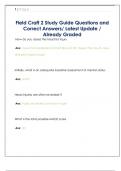 Field Craft 2 Study Guide Questions and  Correct Answers&sol; Latest Update &sol;  Already Graded