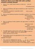 Hallmark final exam BSN-205 with verified answers already passed