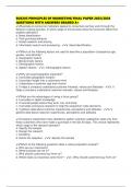 BUS203 PRINCIPLES OF MARKETING FINAL PAPER 2025&sol;2026 QUESTIONS WITH ANSWERS GRADED A&plus;