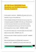 AP COMPUTER SCIENCE PRINCIPLES EXAM PACKAGE DEAL QUESTIONS AND VERIFIED DETAILED ANSWERS &vert; 100&percnt; GUARANTEED PASS &vert; ALREADY GRADED A&plus;