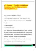 AV Chapter 1 Test 2025&sol;2026 Exam  Questions and Verified Answers &vert;  Already Graded A&plus; 