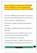 EQUINE EXAM PACKAGE DEAL QUESTIONS AND VERIFIED DETAILED ANSWERS &vert; 100&percnt; GUARANTEED PASS &vert; ALREADY GRADED A&plus;