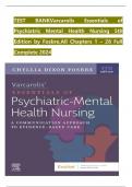 TEST BANK for Varcarolis Essentials of Psychiatric Mental Health Nursing 5th Edition Fosbre-latest version &lpar;1 -28 chapters&rpar; questions and answers 2023&sol;2024