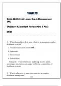 D030 NURS 5207 Leadership & Management (NI) OA Review 2025 (With Solns)