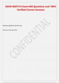 SANS MGT514 Exam 400 Questions and 100- Verified Correct Answers&period;