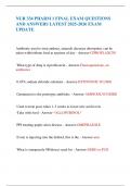 NUR 334 PHARM 1 FINAL EXAM QUESTIONS AND ANSWERS LATEST 2025-2026 EXAM UPDATE