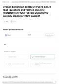 Oregon Esthetician 2025&vert;COMPLETE EXAM TEST &lpar;questions and verified answers&rpar; FREQUENTLY MOST TESTED QUESTIONS &vert;already graded A&plus;&vert;100&percnt; passed&excl;&excl;