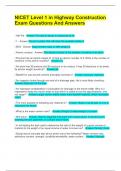 NICET Level 1 in Highway Construction Exam Questions And Answers