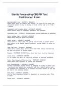 Sterile Processing CBSPD Test Certification Exam