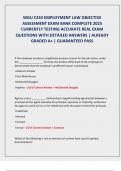 WGU C233 EMPLOYMENT LAW OBJECTIVE  ASSESSMENT EXAM BANK COMPLETE 2025  CURRENTLY TESTING ACCURATE REAL EXAM  QUESTIONS WITH DETAILED ANSWERS &vert; ALREADY  GRADED A&plus; &vert; GUARANTEED PASS