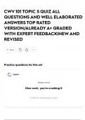 CWV 101 TOPIC 5 QUIZ ALL QUESTIONS AND WELL ELABORATED ANSWERS TOP RATED VERSION&sol;ALREADY A&plus; GRADED WITH EXPERT FEEDBACK&vert;NEW AND REVISED