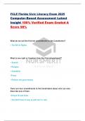 FCLE Florida Civic Literacy Exam 2025  Computer-Based Assessment Latest  Insight 100&percnt; Verified Exam Graded A  Score 98&percnt;