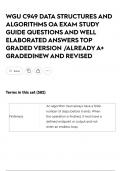 WGU C949 DATA STRUCTURES AND ALGORITHMS OA EXAM STUDY GUIDE QUESTIONS AND WELL ELABORATED ANSWERS TOP GRADED VERSION &sol;ALREADY A&plus; GRADED&vert;NEW AND REVISED