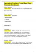 International Logistics-Frank Adams-Exam 1 Questions And Answers&period;docx