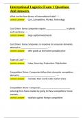 International Logistics Exam Package Deal With A&plus; Complete Solutions 
