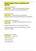 Global Logistics Exam 1 Questions And Answers&period;docx