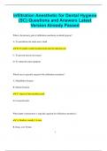 Infiltration Anesthetic for Dental Hygiene &lpar;SC&rpar; Questions and Answers Latest  Version Already Passed