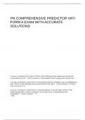 PN COMPREHENSIVE PREDICTOR VATI FORM A EXAM WITH ACCURATE SOLUTIONS