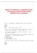 BIOD 171 PORTAGE LEARNING FINAL EXAM QUESTIONS WITH THEIR RESPECTIVE ANSWERS