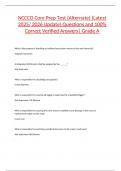 NCCCO Core Prep Test &lpar;Alternate&rpar; &lpar;Latest 2025&sol; 2026 Update&rpar; Questions and 100&percnt; Correct Verified Answers&vert; Grade A