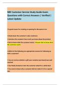 NRF Customer Service Study Guide Exam Questions with Correct Answers &vert; Verified &vert; Latest Update