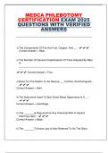 MEDCA PHLEBOTOMY  CERTIFICATION EXAM 2025  QUESTIONS WITH VERIFIED  ANSWERS