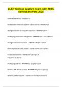 CLEP College Algebra exam with 100- correct answers 2025