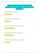 Dental Anatomy ALL Study Guide Questions and Answers Latest Version  Graded A&plus;